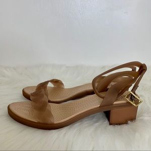 Crocs Isabella Block Heels in Bronze